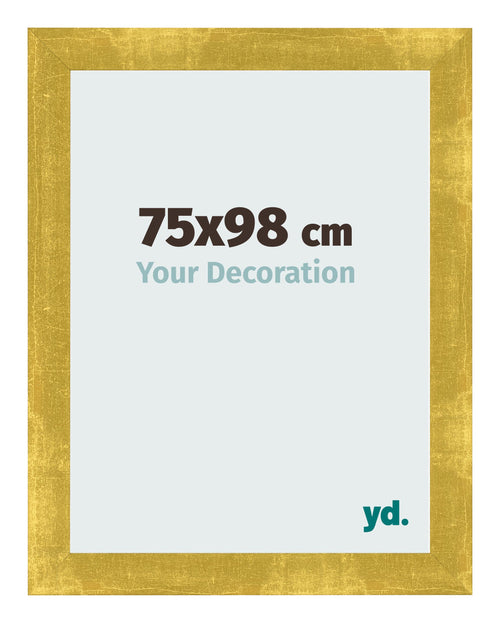 Cadre Photo 75x98cm Or Vintage MDF Pisa De Face Mesure | Yourdecoration.fr