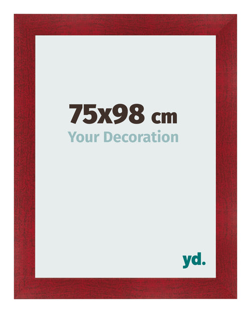 Cadre Photo 75x98cm Vin Rouge Patine MDF Pisa De Face Mesure | Yourdecoration.fr