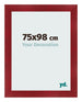 Cadre Photo 75x98cm Vin Rouge Patine MDF Pisa De Face Mesure | Yourdecoration.fr