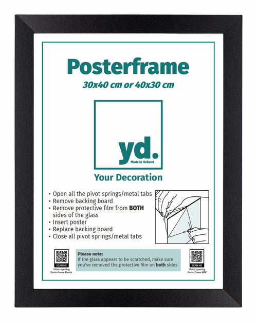 Cadre d'Affiche MDF 30x40cm Noir Mat De Face Mesure | Yourdecoration.fr