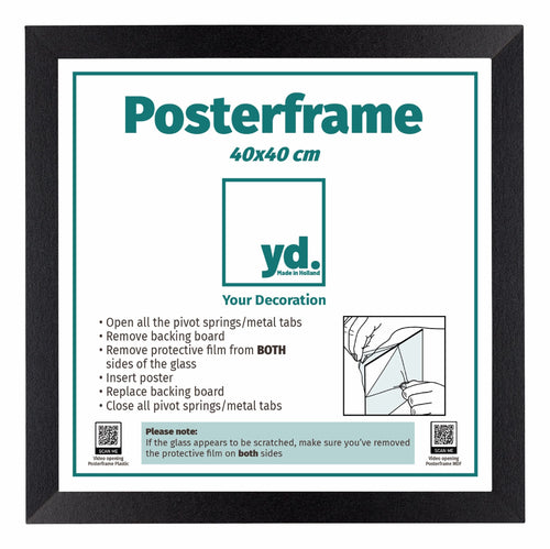 Cadre d'Affiche MDF 40x40cm Noir Mat De Face Mesure | Yourdecoration.fr
