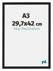 Catania MDF Cadre Photo 29 7x42cm A3 Noir Mesure| Yourdecoration.fr