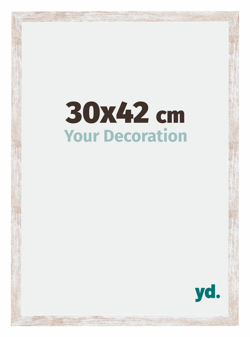Catania MDF Cadre Photo 30x42cm White Wash Mesure| Yourdecoration.fr