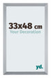 Catania MDF Cadre Photo 33x48cm Argent De Face Mesure | Yourdecoration.fr