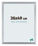 Catania MDF Cadre Photo 36x49cm Argent De Face Mesure | Yourdecoration.fr
