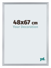 Catania MDF Cadre Photo 48x67cm Argent De Face Mesure | Yourdecoration.fr
