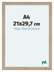 Como MDF Cadre Photo 21x29 7cm A4 Chene Clair De Face Mesure | Yourdecoration.fr