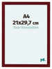 Como MDF Cadre Photo 21x29 7cm A4 Vin Rouge Patine De Face Mesure | Yourdecoration.fr