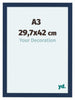 Como MDF Cadre Photo 29 7x42cm A3 Bleu Fonce Patine De Face Mesure | Yourdecoration.fr