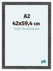 Como MDF Cadre Photo 42x59 4cm A2 Gris Patine De Face Mesure | Yourdecoration.fr