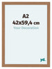 Como MDF Cadre Photo 42x59 4cm A2 Noyer Clair De Face Mesure | Yourdecoration.fr