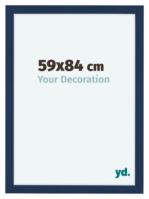 Como MDF Cadre Photo 59x84cm Bleu fonce patine De Face Mesure | Yourdecoration.fr