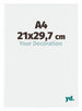 Evry Plastique Cadre Photo 21x29 7cm A4 Blanc Brillant De Face Mesure | Yourdecoration.fr