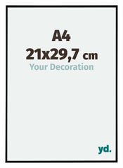 Evry Plastique Cadre Photo 21x29 7cm A4 Noir Mat De Face Mesure | Yourdecoration.fr