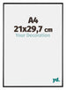 Evry Plastique Cadre Photo 21x29 7cm A4 Noir Tres Brillant De Face Mesure | Yourdecoration.fr