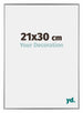 Evry Plastique Cadre Photo 21x30cm Argent De Face Mesure | Yourdecoration.fr