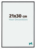 Evry Plastique Cadre Photo 21x30cm Noir Mat De Face Mesure | Yourdecoration.fr