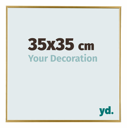 Evry Plastique Cadre Photo 35x35cm Or De Face Mesure | Yourdecoration.fr