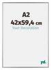 Evry Plastique Cadre Photo 42x59 4cm A2 Argent De Face Mesure | Yourdecoration.fr