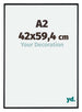 Evry Plastique Cadre Photo 42x59 4cm A2 Noir Mat De Face Mesure | Yourdecoration.fr