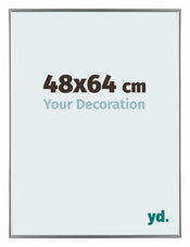 Evry Plastique Cadre Photo 48x64cm Argent De Face Mesure | Yourdecoration.fr
