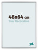 Evry Plastique Cadre Photo 48x64cm Argent De Face Mesure | Yourdecoration.fr