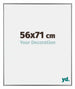 Evry Plastique Cadre Photo 56x71cm Argent De Face Mesure | Yourdecoration.fr