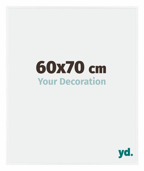 Evry Plastique Cadre Photo 60x70cm Blanc Brillant De Face Mesure | Yourdecoration.fr