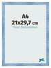 Cadre Photo A4 - 21x29,7 cm - Bleu Brillant Patiné - MDF - Pisa