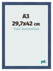 Cadre Photo A3 - 29,7x42 cm - Bleu Foncé Patiné - MDF - Pisa