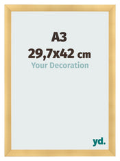 Cadre Photo A3 - 29,7x42 cm - Or Mat - MDF - Pisa