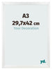 Cadre Photo A3 - 29,7x42 cm - Blanc Brillant - MDF - Pisa