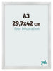 Cadre Photo A3 - 29,7x42 cm - Argent Mat - MDF - Pisa