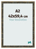 Cadre Photo A2 - 42x59,4 cm - Bleu Or Mélangé - MDF - Pisa