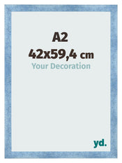 Cadre Photo A2 - 42x59,4 cm - Bleu Brillant Patiné - MDF - Pisa