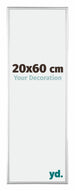 Kent Aluminium Cadre Photo 20x60cm Argent Brillant De Face Mesure | Yourdecoration.fr