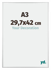 Kent Aluminium Cadre Photo 29 7x42cm A3 Argent Brillant De Face Mesure | Yourdecoration.fr