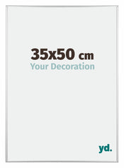Kent Aluminium Cadre Photo 35x50cm Argent Brillant De Face Mesure | Yourdecoration.fr