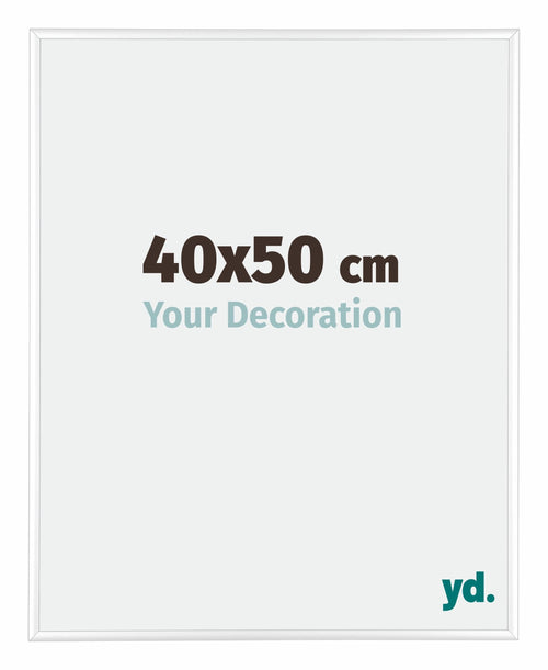 Kent Aluminium Cadre Photo 40x50cm Blanc Brillant De Face Mesure | Yourdecoration.fr