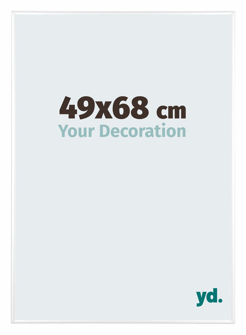 Kent Aluminium Cadre Photo 49x68cm Blanc Brillant De Face Mesure | Yourdecoration.fr