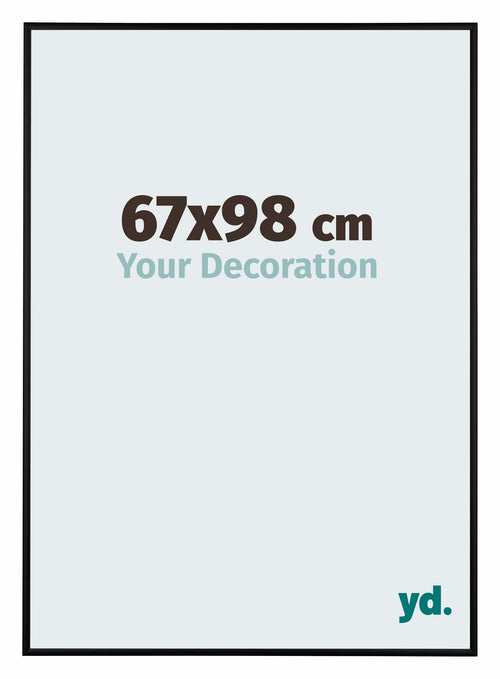 Kent Aluminium Cadre Photo 67x98cm Noir Mat De Face Mesure | Yourdecoration.fr