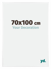 Kent Aluminium Cadre Photo 70x100cm Blanc Brillant De Face Mesure | Yourdecoration.fr