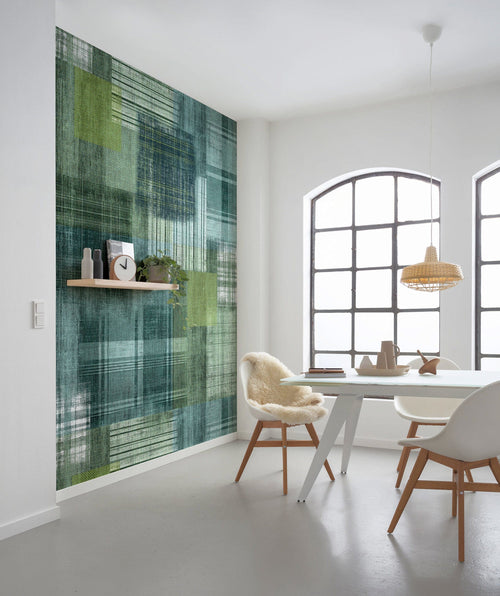 Komar Patchy Plaid Intisse Papier Peint 200x250cm 2 bandes interieur | Yourdecoration.fr