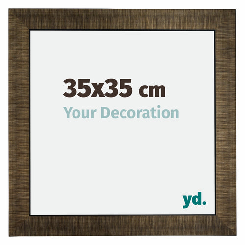 Leeds Bois Cadre Photo 35x35cm Champagne Brosse De Face Mesure | Yourdecoration.fr