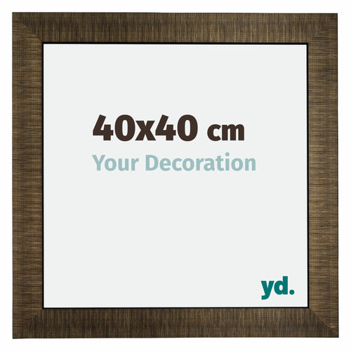 Leeds Bois Cadre Photo 40x40cm Champagne Brosse De Face Mesure | Yourdecoration.fr