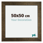 Leeds Bois Cadre Photo 50x50cm Champagne Brosse De Face Mesure | Yourdecoration.fr