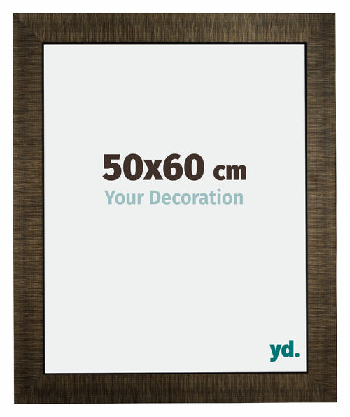 Leeds Bois Cadre Photo 50x60cm Champagne Brosse De Face Mesure | Yourdecoration.fr