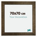 Leeds Bois Cadre Photo 70x70cm Champagne Brosse De Face Mesure | Yourdecoration.fr