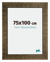 Leeds Bois Cadre Photo 75x100cm Champagne Brosse De Face Mesure | Yourdecoration.fr