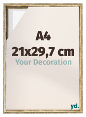 Lyon MDF Baklijst 21x29 7cm A4 Or Antique De Face Mesure | Yourdecoration.fr